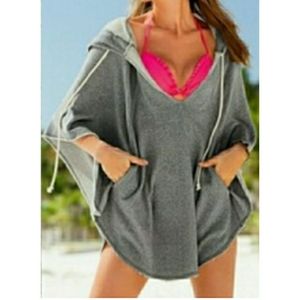 Victoria's Secret Poncho Beach Cape Hoodie CoverUp